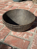 Vintage African Tazawat Wooden Milk Bowl 12 1/4” - 12 1/2” Diameter x 6 1/2” H