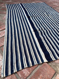 Vintage African Indigo Denim Mudcloth Stripes 59” L x 39” W Textile | No. 109