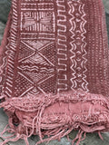 Vintage African Faded Terracotta Mudcloth 60” L x 41” W Textile | No. 126
