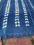 Vintage African Indigo Denim Shibori Mudcloth 56” L x 43” W Textile | No. 106