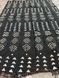Vintage African Black Mudcloth Textile Throw 57” L x 39” W Textile | No. 182