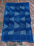 Vintage African Indigo Denim Shibori Mudcloth 60” L x 42” W Textile | No. 116