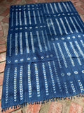 Vintage African Indigo Denim Shibori Mudcloth 56” L x 41” W Textile | No. 162