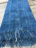 Vintage African Indigo Denim Mossi Mudcloth 79”L x 43”W Textile Throw | No. 169