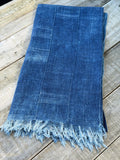 Vintage African Indigo Denim Mossi Mudcloth 78” L x 43” W Textile | No. 138