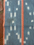 Vintage African Faded Indigo Baule Mudcloth + Peach 56”L x 41”W Textile | No.158