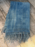 Vintage African Faded Indigo Denim Mossi Mudcloth 67”L x 39”W Textile | No. 136