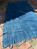 Vintage African Indigo Denim Mossi Mudcloth 75” L x 41” W Textile | No. 155