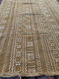 Vintage African Mustard Yellow Mudcloth 58” L x 43” W Textile | No. 112