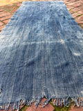 Vintage African Faded Indigo Denim Mossi Mudcloth 71”L x 31”W Textile | No. 133