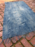 Vintage African Faded Indigo Denim Mossi Mudcloth 67”L x 39”W Textile | No. 136