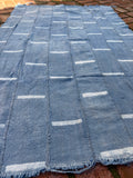 Vintage African Mudcloth Faded Indigo Textile Throw 60” L x 41” W | No. 128