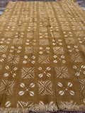 Vintage African Mudcloth Mustard Yellow 59” L x 43” W Textile | No. 148