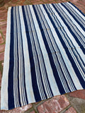 Vintage African Indigo Denim Stripes Mudcloth 58” L x 46” W Textile | No. 137