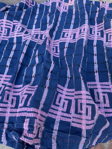 Vintage Nigerian Yoruba Aso Oke Handwoven Textile Throw 76” L x 50” W | No. 183