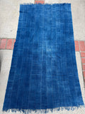 Vintage African Indigo Denim Mossi Mudcloth 79”L x 43”W Textile Throw | No. 169