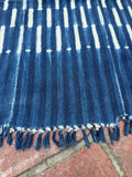 Vintage African Indigo Denim Shibori Mudcloth 63” L x 36” W Textile | No. 105