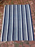 Vintage African Indigo Denim Stripes Mudcloth 58” L x 46” W Textile | No. 137