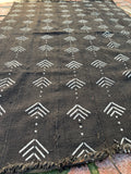 Vintage African Mudcloth Black Textile Throw 59” L x 41” W Textile | No. 129