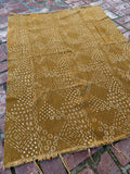 Vintage African Mudcloth Mustard Yellow Textile 58” L x 43” W Textile | No. 142