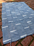 Vintage African Mudcloth Faded Indigo Textile Throw 60” L x 41” W | No. 128