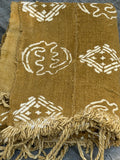 Vintage African Mustard Yellow Mudcloth 56” L x 40” W Textile | No. 114