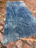 Vintage African Faded Indigo Denim Mossi Mudcloth 71”L x 31”W Textile | No. 133