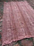 Vintage African Faded Terracotta Mudcloth 60” L x 41” W Textile | No. 126