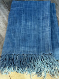 Vintage African Indigo Denim Mossi Mudcloth 75” L x 41” W Textile | No. 134