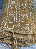 Vintage African Mustard Yellow Mudcloth 58” L x 43” W Textile | No. 112