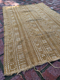 Vintage African Mustard Yellow Mudcloth 58” L x 43” W Textile | No. 112