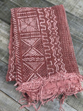 Vintage African Faded Terracotta Mudcloth 60” L x 41” W Textile | No. 126