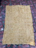 Vintage African Mustard Yellow Mudcloth 56” L x 40” W Textile | No. 114