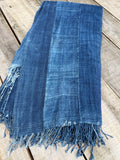Vintage African Indigo Denim Mossi Mudcloth 72” L x 41” W Textile | No. 159