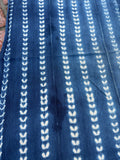 Vintage African Indigo Denim Shibori Mudcloth 60” L x 41” W Textile | No. 119