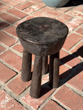 Vintage African Dark Wooden Lobi Stool 13” H x 8” - 8 1/2” D / Decor Collector