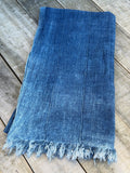 Vintage African Indigo Denim Mossi Mudcloth 78” L x 43” W Textile | No. 138