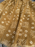 Vintage African Mudcloth Mustard Yellow 59” L x 43” W Textile | No. 148