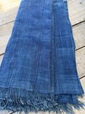 Vintage African Indigo Denim Mossi Mudcloth 83” L x 38” W Textile | No. 154