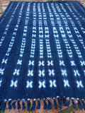 Vintage African Indigo Denim Shibori Mudcloth 54” L x 41” W Textile | No. 120