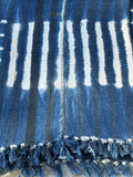 Vintage African Indigo Denim Shibori Mudcloth 62” L x 44” W Textile | No. 121