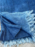 Vintage African Indigo Denim Mossi Mudcloth 78” L x 43” W Textile | No. 138