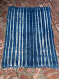 Vintage African Indigo Denim Shibori Mudcloth 56” L x 43” W Textile | No. 106
