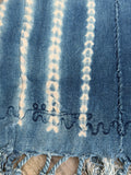 Vintage African Indigo Denim Shibori Tribal Mudcloth 58” L x 39” W | No. 146