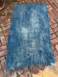 Vintage African Faded Indigo Denim Mossi Mudcloth 67”L x 39”W Textile | No. 136