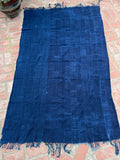 Vintage African Indigo Denim Mossi Mudcloth Throw 82”L x 51”W Textile | No. 160