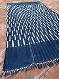 Vintage African Indigo Denim Shibori Mudcloth 63” L x 36” W Textile | No. 105
