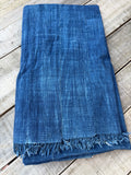Vintage African Indigo Denim Mossi Mudcloth 80” L x 40” W Textile | No. 177