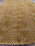 Vintage African Mudcloth Mustard Yellow Textile 58” L x 43” W Textile | No. 142
