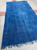 Vintage African Indigo Denim Mossi Mudcloth 79”L x 43”W Textile Throw | No. 169